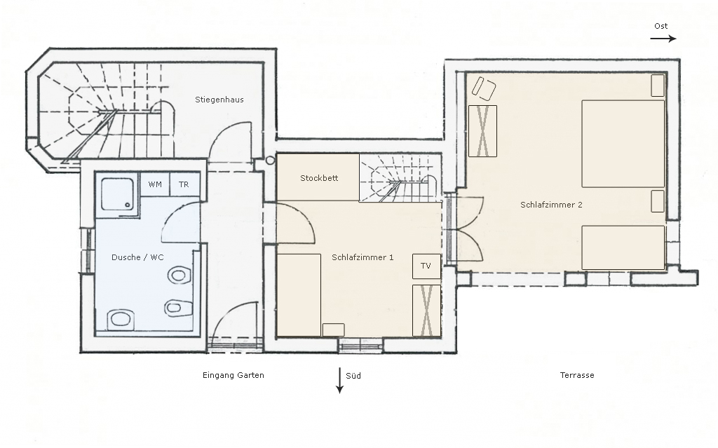 grundriss ferienhaus gartengeschoss