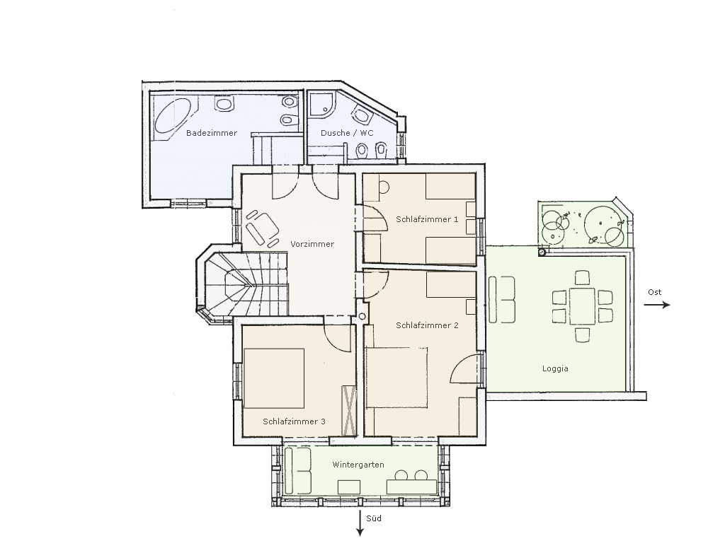 grundriss ferienhaus mittelgeschoss